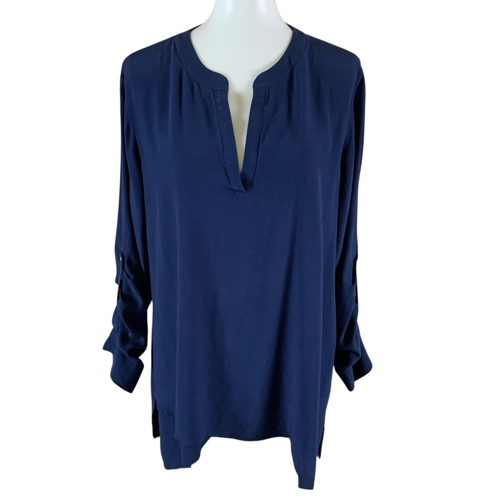 Soft Surroundings Navy Blue Long Sleeve Tunic